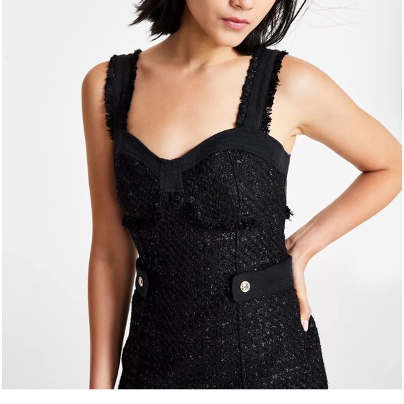 New guess dress Women's Clarissa Sleeveless Boucle Tweed Dress - Picture 3 of 7